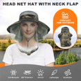 thumbnail image 2 of AYAMAYA Mosquito Heat Net Sun Hat with Neck Flap, UPF 50+ Wide Brim Safari Bucket Cap for Outdoor Fishing Hiking Camping Gardening, Camouflage Green, 2 of 8