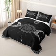 thumbnail image 3 of Feelyou Boho Sun Moon Quilt Full, Vintage Damask Flower Full Bedspread Sets, 3pcs, 1 Comforter and 2 Pillowcases, 3 of 7