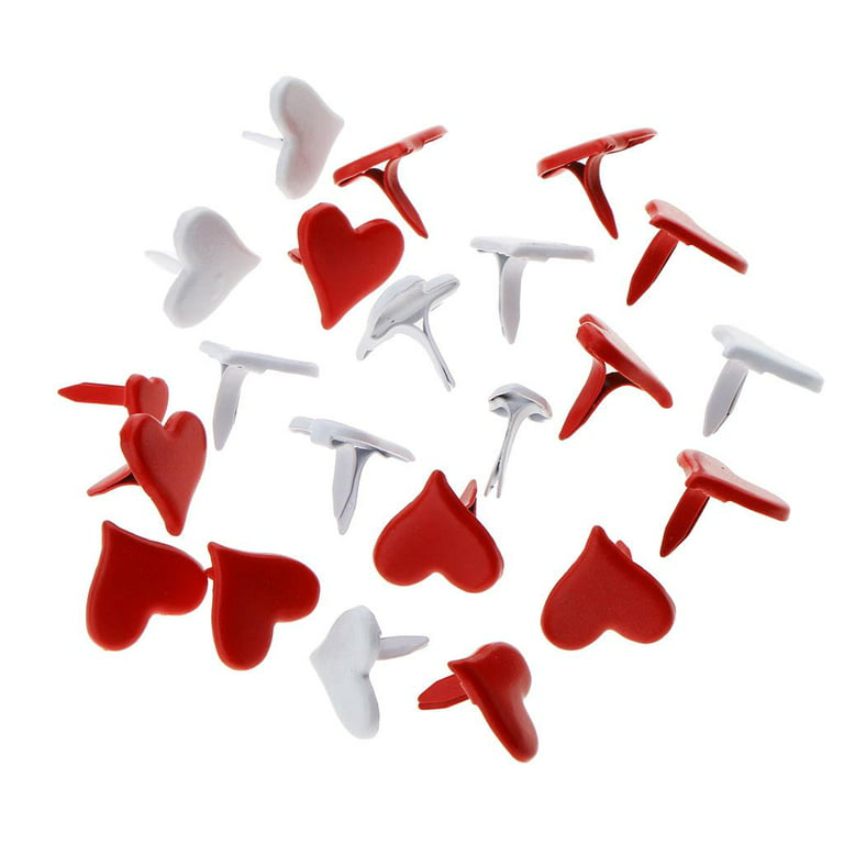 100pieces Bulk Metal 11mm Heart Brads Paper Fasteners For Crafts