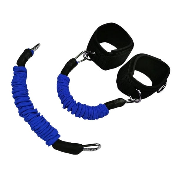 Bandas de resistencia para piernas con tobilleras, cinturones de entrenamiento de salto, rebote de tobillos Azul
