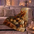 thumbnail image 6 of Rustic Autumn Still Life, Cozy Festive Scene, Warm Flannel Blanket for Cabin and Lodge with Detailed Artwork with Rich Color Accents, Art Lovers Thanksgiving Gift, Festive Home Decor, 6 of 9