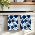 thumbnail image 7 of Navy Blue Geometric Moroccan Kitchen Towels Set of 4, Abstract Art Blue Ombre Modern Absorbent Dish Towels for Kitchen, Microfiber Hand Towel, Quick Drying Tea Towel for Cleaning Dishcloths, 7 of 7