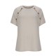 thumbnail image 5 of Tops de Mujer, Manga Corta Sólida Cuello Redondo Botón Arriba Blusa Casual de Negocios, 5 of 9