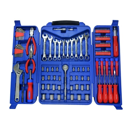 Best Value H0183034 Homeowner's Mechanic Tool Kit with Carrying Case 123-Piece