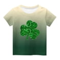 thumbnail image 4 of T-Shirt Imprimé de la Saint-Patrick pour Enfants, Col Rond à Manches Courtes, 95 % Polyester 5 % Élasthanne, Tissu Doux et Respirant, Tenue Décontractée pour Garçons et Filles de 3 à 14 Ans, 4 of 9