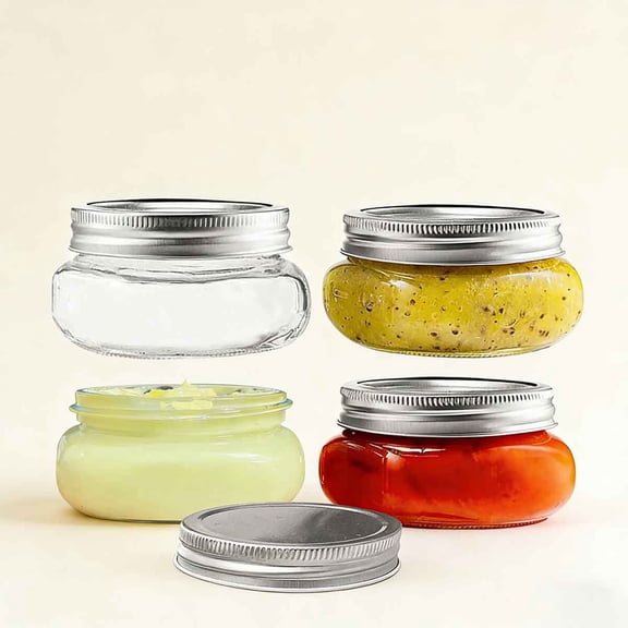 Wide Mouth Mason Jar for Pickling, Shea Butter, Canning, Candles, Fruit Preserves, Jam or Jelly - Glass Jar with Lids