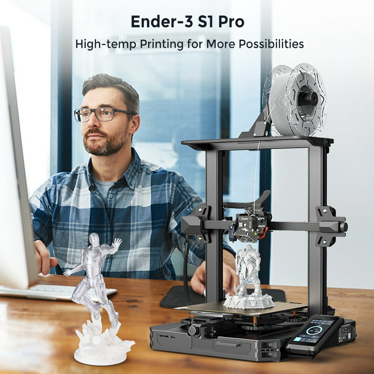 Creality Ender-3 S1 Pro 3D Printer Features 300°C High-Temperature Nozzles  Sprite Direct Dual-Gear Extruder CR Touch Automatic Bed Leveling PEI Spring  Steel Plate LED Light: : Industrial & Scientific