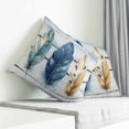 thumbnail image 4 of Throw Pillow Covers 24x24 Inch, Vintage Blue Feathers Decorative Pillow Cases for Couch Sofa Bed, Boho Retro Wooden Grain Cotton Linen Square Home Decor Pillowcases with Hidden Zipper, 4 of 7