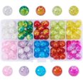 thumbnail image 1 of 100 cuentas de cristal de Murano craqueladas, redondas y artesanales de 10 mm, de 10 colores, para pulseras de la amistad de verano, joyería para el Día de la Madre., 1 of 5