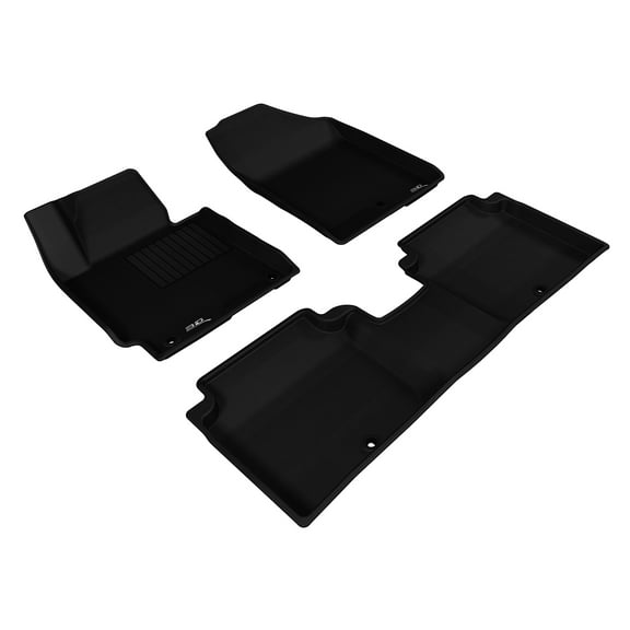 3D MAXpider - L1HY05201509 Custom Fit Complete Floor Mat Set for Select Hyundai Elantra Models - Kagu Rubber (Black)