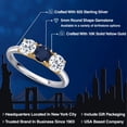 thumbnail image 2 of Gem Stone King 925 Silver and 10K Yellow Gold Blue Sapphire and White Topaz Engagement Ring for Women | 1.80 Cttw | Round 5MM | Gemstone September Birthstone | Size 8, 2 of 6