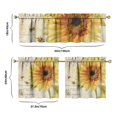 thumbnail image 6 of Kitchen Curtains 24 Inch Short - 3 Panel Set, Boho Sunflower Butterfly Floral Print, Rod Pocket Window Curtain for Rustic Farmhouse, Country Vintage Summer Decor, Easy Wash, 6 of 6