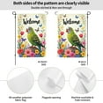 thumbnail image 2 of Spring Autumer Garden Flag Welcome For Outside A Green And Yellow Parakeet Sitting On A Branch Of Flowers 12×18 In Double Yard Flag Outdoor Farmhouse Decoration Home Festival Gazebo Terrace, 2 of 6