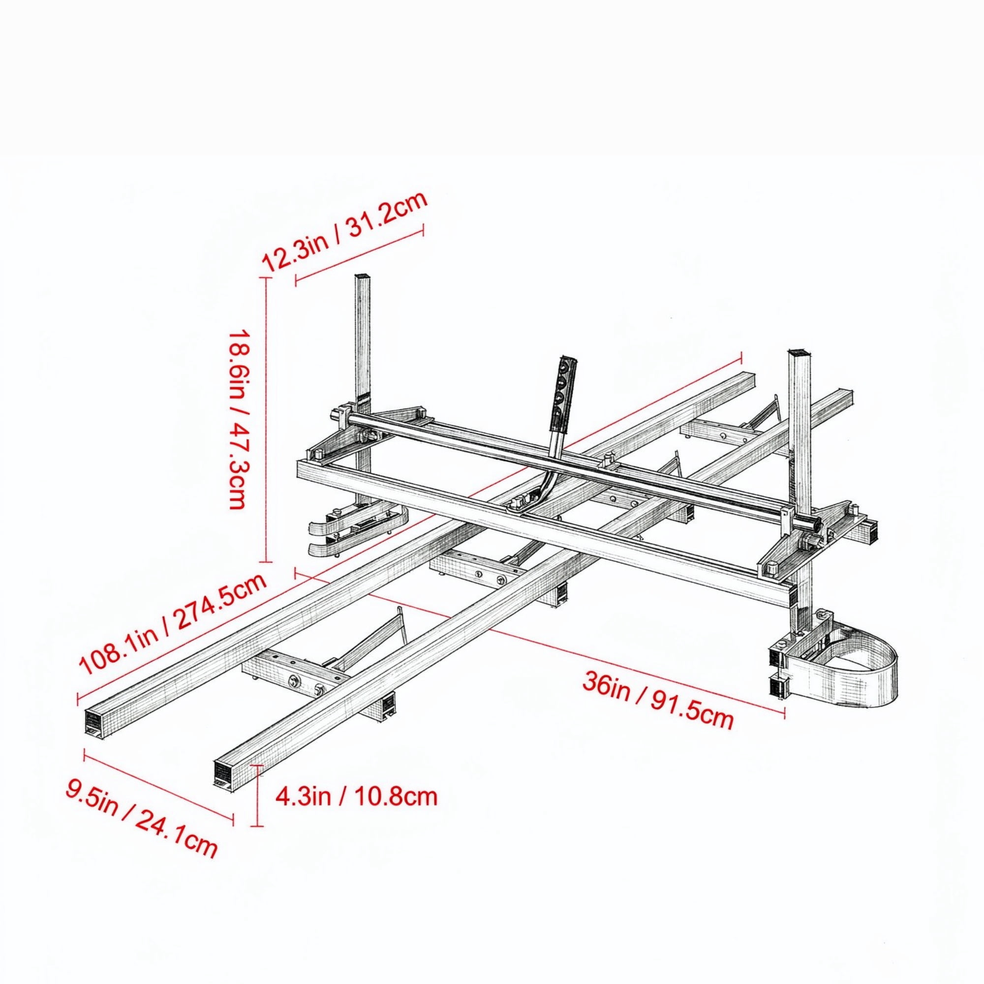 Chainsaw Mill & Rail Guide System, Portable Sawmill with 14"-36" Guide Bar, 9ft Aluminum Milling Rail, Planking Mill for Woodworkers & Carpenters