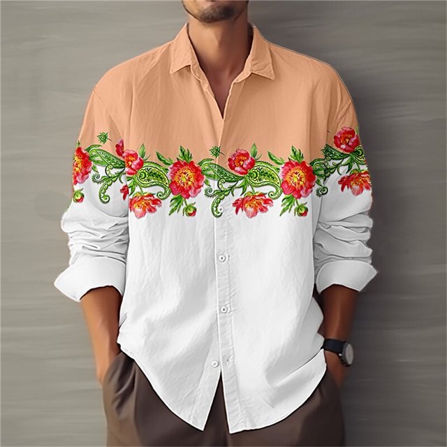 Camisa de botones de manga larga con estampado simple para hombre, ropa hawaiana Vaion, nueva moda de verano 2024