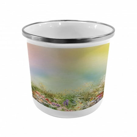 

Flower Steel Camping Mug Cosmos Daisy Cornflower Wildflower Dandelion in Floral Meadow Drawing of Nature Printed Thermal Cup for Camping and Outdoor Activities by Ambesonne