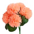 thumbnail image 4 of Ramo de flores artificiales de 5 cabezas, ceremonia de fiesta de boda, decoración floral, tela de seda, flor falsa con hojas, champán oscuro Eigraketly HA6561-09B, 4 of 6