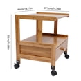 thumbnail image 2 of SHZICMY 2 Tiers Printer Stand Holder Wood Storage Shelf Cart with Drawer & Wheels, 2 of 11