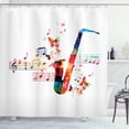thumbnail image 1 of Ambesonne Music Shower Curtain, Saxophone with Butterflies, 69"Wx75"L, Multicolor, 1 of 3