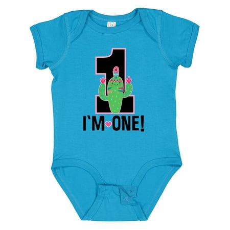 

Inktastic 1st Birthday Cactus Cute Girls 1 Year Old Gift Baby Girl Bodysuit