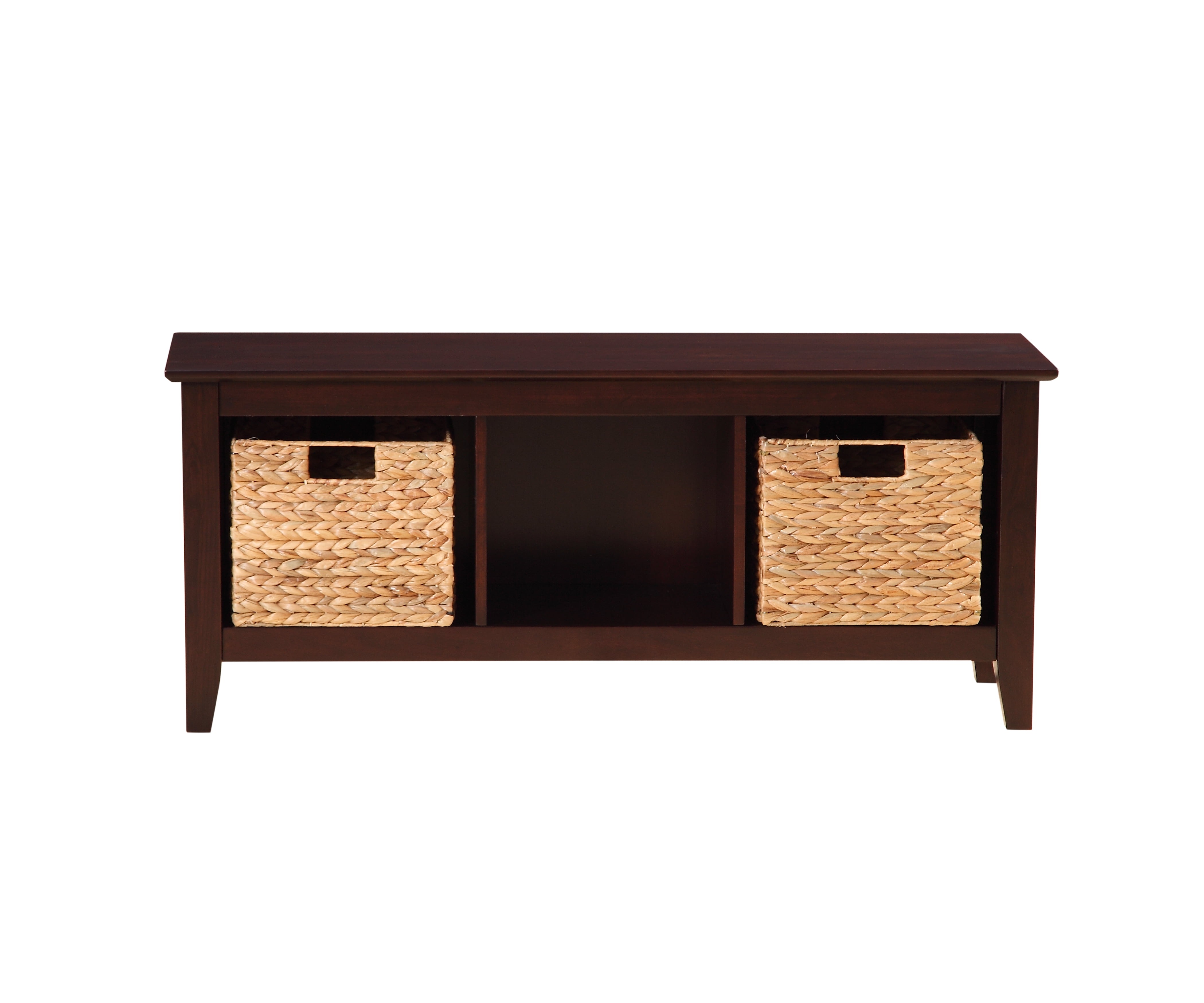 Farmhouse Style 2 Basket Storage Bench