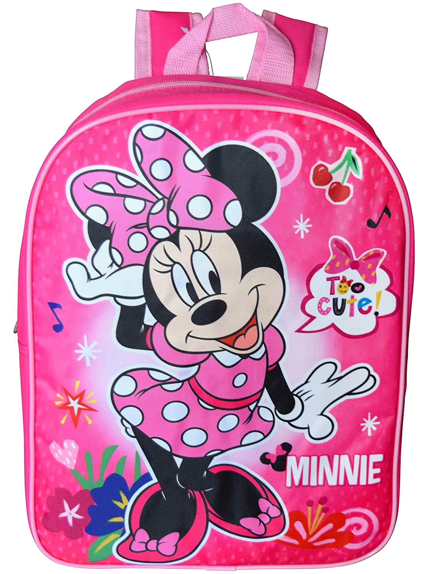 Disney Minnie Mouse Graphic Pink & Blue 15" Girls Large School Backpack NWT 