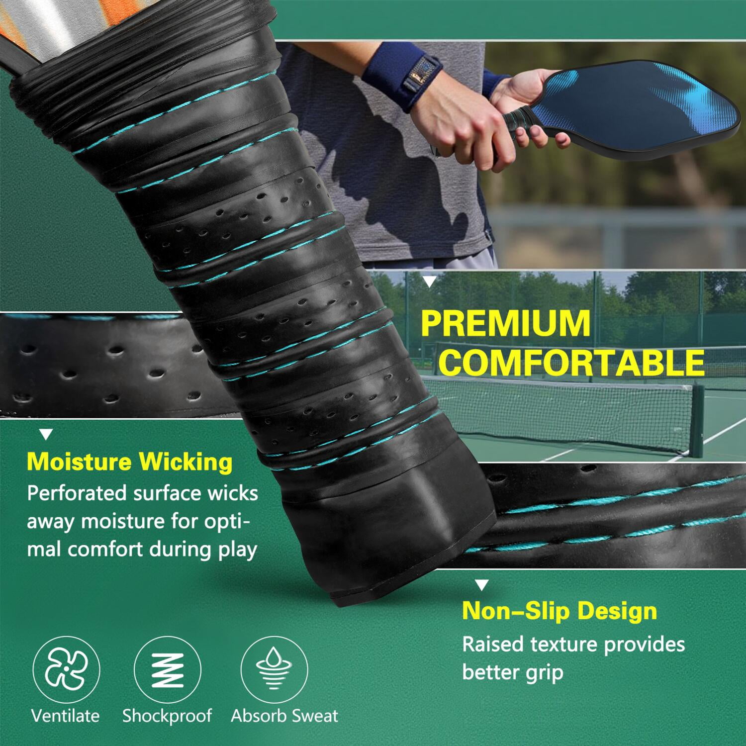 Pickleball Paddles Set Of 2, Fiberglass Surface, Fluid Smoke Aurora Art Style, 4 Balls & Bag