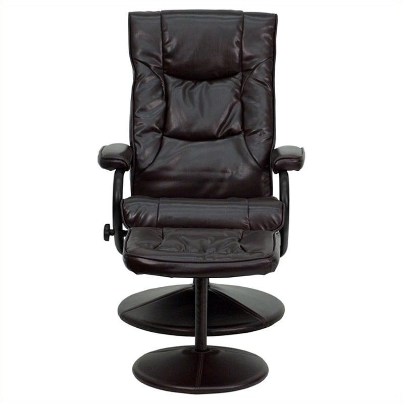 Flash Furniture Contemporary Recliner And Ottoman In Brown Black