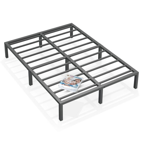 Queen Size Metal Platform Bed Frame Mattress Foundation Black