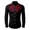 thumbnail image 3 of Hienoo Boys Cowboy Long Sleeve Shirt Vintage Western Print Button-Down Shirt, Sizes 4-13, 3 of 3