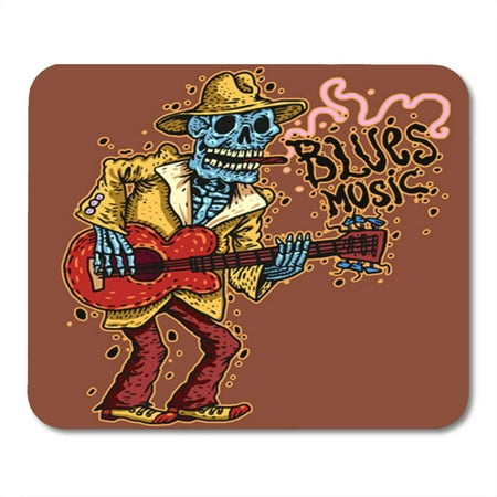 KDAGR Red Guitarist Funny Skeleton Playing Guitar Blues Music Mexico Ballad Musician Color Mousepad Mouse Pad Mouse Mat 9x10