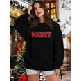 thumbnail image 5 of VILOVE Women Oversized Merry Christmas Sweatshirt Merry Letter Print Crew Neck Long Sleeve Pullover Tops, 5 of 7