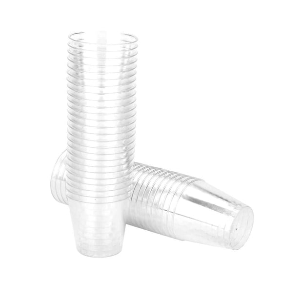 100Pcs Disposable Party Glasses Clear Plastic Jelly Cups and Birthday Tumblers for Weddings Events and Catering Home Bar Service