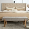 thumbnail image 7 of Dayalane Upholstered End of Bed Bench, Modern Ottoman Tufted Bedroom Bench with Solid Wood Legs for Living Room, Entryway, Vanity, Chenille Grey, 7 of 7