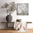 thumbnail image 3 of White Daisy Wall Art Flower in Bottle Pictures Painting Canvas Prints Modern Gallery Decor for Bedroom Bathroom Wall Decor Floral Poster 14 * 14 inch Framed, 3 of 6