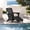 Black, variant on SUUNYN Folding Adirondack Chair with Ottoman, HDPE Adjustable Patio Chair, Black