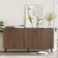 thumbnail image 3 of Smart FENDEE Sideboard Buffet Cabinet with Adjustable Shelf and 4 Doors,Living Room,Kitchen,Walnut, 3 of 9