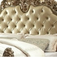 thumbnail image 3 of Button Tufted Baroque California King Bed with Scrolled Trim Legs, Gold, 3 of 5