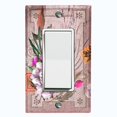 thumbnail image 1 of Metal Light Switch Plate Cover Floral Nature Postcard Newspaper Damask Purple FLW096, 1 of 13