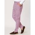 thumbnail image 2 of Pantalonescuadros de vestir pahombre, ajustados, con parte delanteplana, estampados,cuadros de negocios Ro3XL, 2 of 6