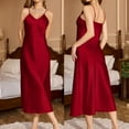 thumbnail image 5 of Hvot&aat Women's Summer Sexy Silk Robe Sets 2 Piece Nightgown Cami Soft V Neck Home Clothes Long Sleeve Robe, 5 of 6