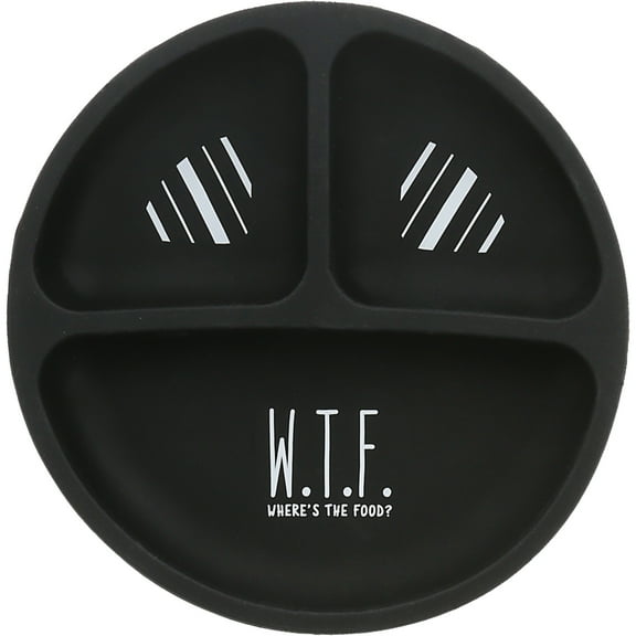 Pavilion Gift Company - W.T.F. - 7.75" Divided Silicone Suction Plate