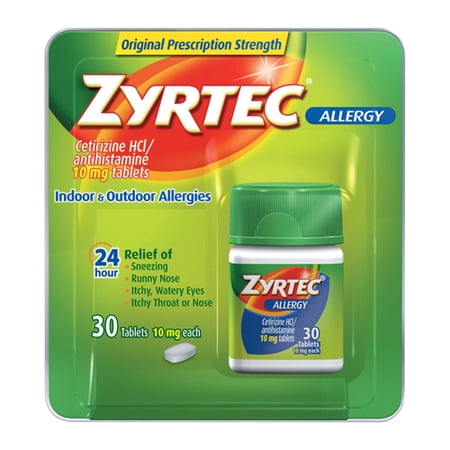 Zyrtec Allergy Relief 10 Mg Tablets For Indoor And Out Door Allergies - 30 Ea, 6 Pack