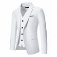 thumbnail image 3 of IYTR Men'S Lapel Fake Two-Piece Wedding Slim Suit Button Opening And Closing Pocket Suit Jacket White L, 3 of 6