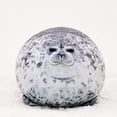 thumbnail image 2 of Almohada de peluche de foca regordeta, lindo animal de peluche de foca, peluche de algodón gris océano grande (23,6 pulgadas), 2 of 4