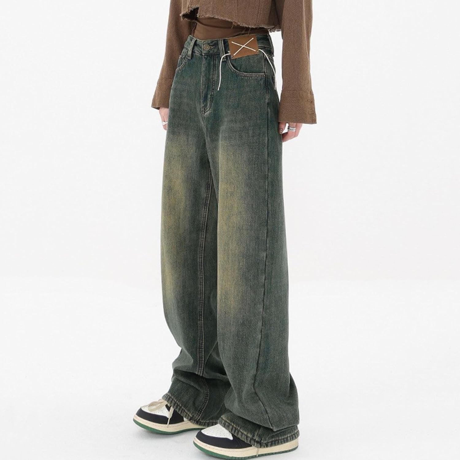 Baggy Jeans for Women Casual Wide Leg Pants Y2K High Street Baggy Jeans for Women Casual Wide Leg Pants Y2K High Street
