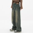 thumbnail image 4 of Baggy Jeans for Women Casual Wide Leg Pants Y2K High Street Low Rise Jeans Vintage Distressed Denim Pants Streetwear Hiphop, 4 of 7