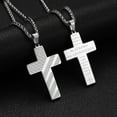 thumbnail image 7 of APSVO Silver Cross Necklaces for Men American Flag Pendant Chain Catholic Christian Religious First Communion Graduation 4th of July Father's Day Jewelry Gifts Ideas Dad Husband Son Age, 7 of 7