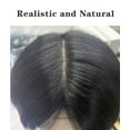 thumbnail image 3 of Breathable Silk Base with PU Round Side Natural Looking Mens Toupee Hair Replacement 100% Human Hair System Straight Black Wig, 3 of 5