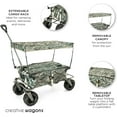 thumbnail image 6 of Creative Outdoor Folding Wagon with Canopy and 10” Big Wheels for Sand, 150lbs Capacity, Camo, 6 of 9